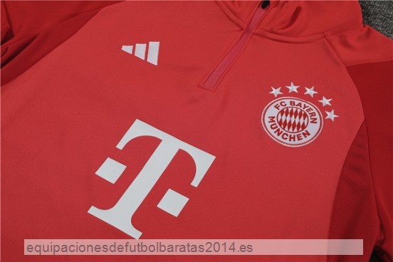 Nuevo Conjunto Completo Sudadera Entrenamiento Bayern Munich 23/24 Rojo Blanco Baratas
